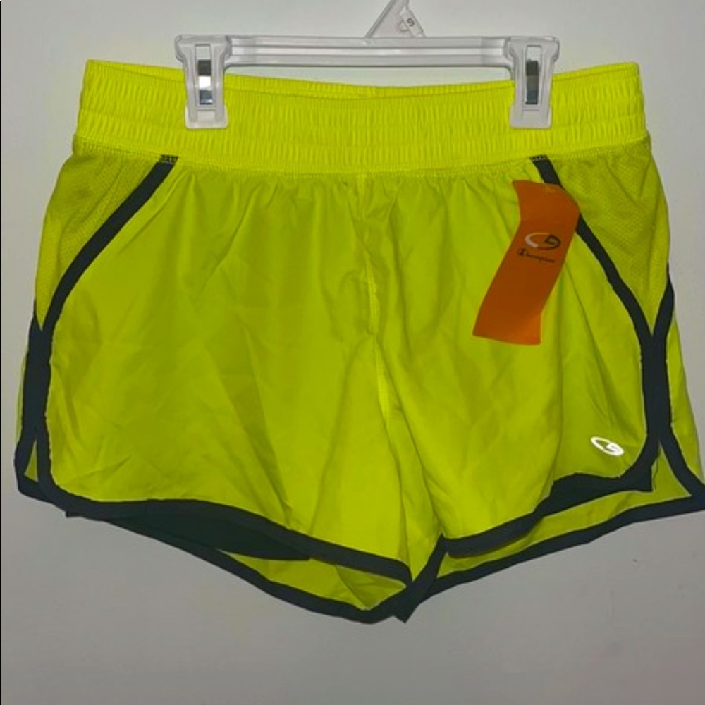 Neon Yellow Champion Athletic Shorts